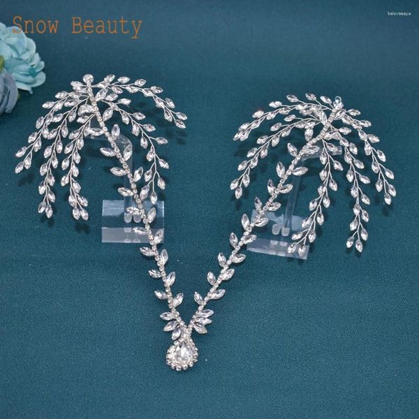 Pinzas para el cabello A456 Diadema para la frente de boda con gota de agua Accesorios para el tocado de diamantes de imitación Adornos nupciales Tiara de fiesta