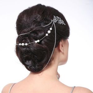 Haarclips Acryl Parel Kristal Bruiloften Kammen Haarbanden Etnische Meerlaagse Accessoires Hoofdsieraden