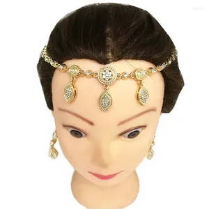 Clips para el cabello para mujer, cadena de Metal Retro de Argelia, joyería para la cabeza de alta calidad, bisutería de cristal, accesorios para mujer musulmana, venta al por mayor