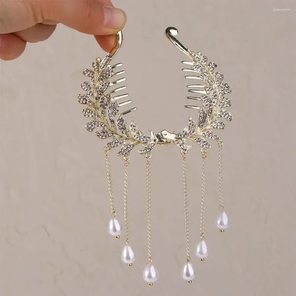 Pinces à cheveux en alliage de perles et strass, support de pompon, accessoires d'épingle à cheveux de Style coréen, boucle de queue de cheval de blé pour femmes