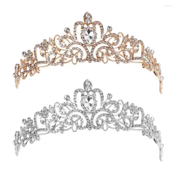 Pinces à cheveux en alliage, couronne de princesse, cristal strass, bandeau, bijoux de mariage, Style coréen, couvre-chef pour femmes, diadème