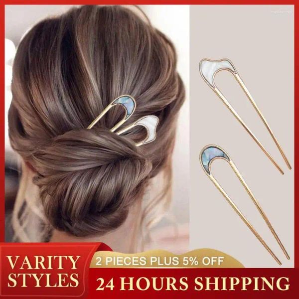 Clips de cheveux alliage rond haut épingle à cheveux cage cage minimaliste minimaliste moderne stick élégant couple accessoires
