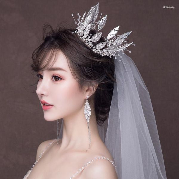 Pinzas para el cabello Amanda Novias Tiara nupcial Corona de boda 2023 Conjunto de decoración barroca coreana Accesorios de ambiente