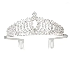 Clips para el cabello, Tiara nupcial de Amazon, accesorio de Metal con diamantes de imitación de princesa, velo de boda, vestido, diadema de bola de cumpleaños, accesorios de corona