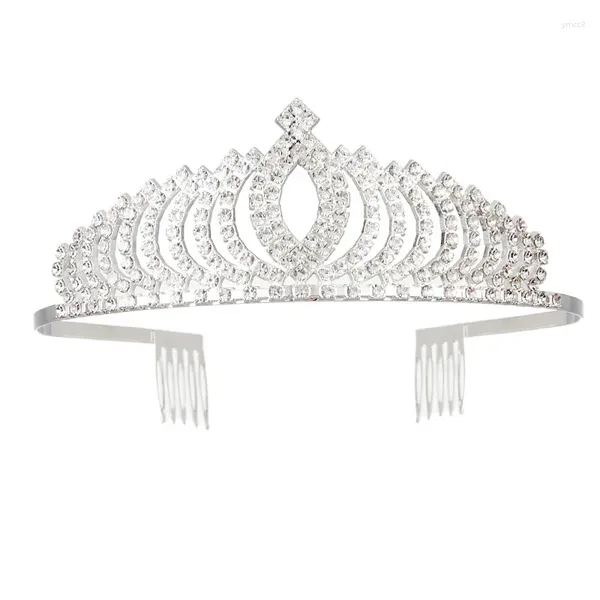 Clips para el cabello, Tiara nupcial de Amazon, accesorio de Metal con diamantes de imitación de princesa, velo de boda, vestido, diadema de bola de cumpleaños, accesorios de corona