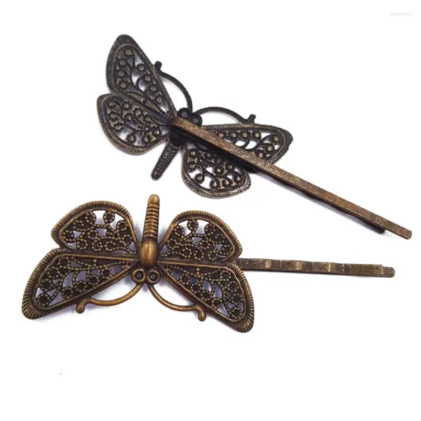 Pinces à cheveux en Bronze Antique, 120 pièces, épingles à cheveux libellule 38x20mm, accessoires de bijouterie HPF42