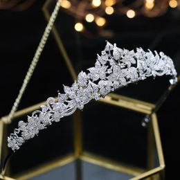 Pinces à cheveux ASNORA couronne complète pavée de zircon cubique CZ diadèmes de mariée accessoires de bandeau classique pour mariage Chorusa