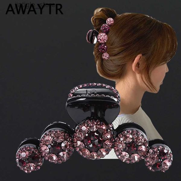 Clips à cheveux Affairs Big Rinaistone Claws de cheveux Crabes Crabes Coiffures Crystal Clips Hair Barrets Ponytail Femmes Accessoires de cheveux Ornements Hairgrip Y240328