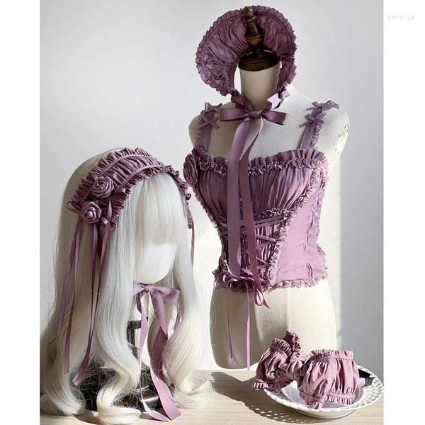 Pinces à cheveux en tissu de dentelle pour femmes, violet clair, plante en forme de fleur, nœud plissé, pompon, mode, décorations de vêtements simples assorties à tout