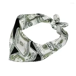 Clips de cabello Bandana Square Scarf Dólar Money Impreso Tabra de diadema Table para unisex