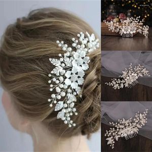 Clips de cheveux Baroco Style Pearl Bridal Peigt Set Headpiece Wedding Jewelry épingles accessoires