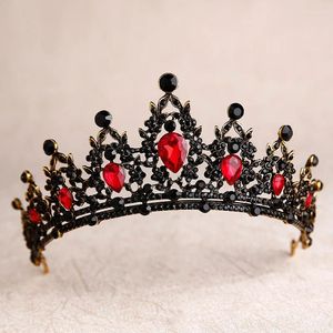 Pinces à cheveux baroques noir rouge vert cristal coeur diadèmes de mariée couronne strass diadème voile diadème bandeau accessoires de mariage