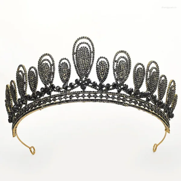 Clips de cabello Barroco Bridal Crown Retro Crystal Princess Diadema de cumpleaños Accesorios de boda Al mayor
