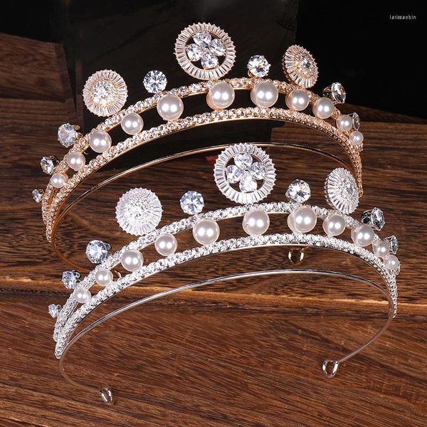Pinces à cheveux baroques de mariée en cristal strass perle zircon diadème couronne de luxe accessoires de mariage super fée princesse bijoux cadeau d'anniversaire