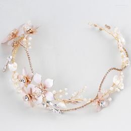 Pinces à cheveux baroque diadème de mariée bandeau couleur or pièce de mariage floral ornements femmes accessoires de bal