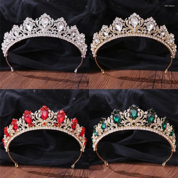 Clips de cheveux Baroque Crystal Tiaras Bridal et couronnes pour femmes mariée en strass de promo