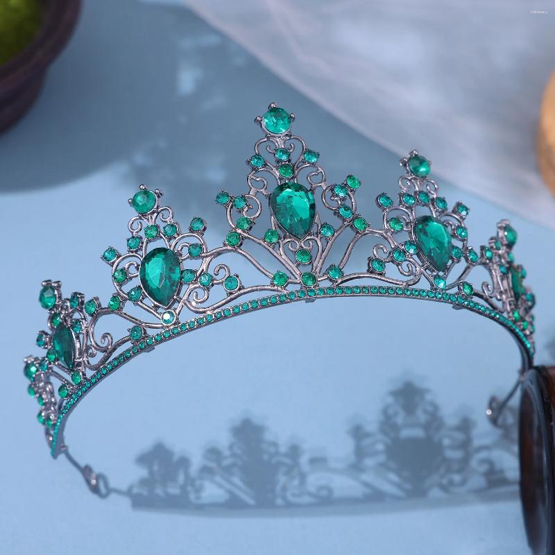 Haarclips Barockkristallkrone Tiara Vintage Strass Grad Diadem Braut Hochzeitszubehör Schmuck für Frauen Braut