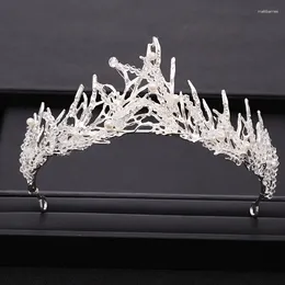 Clips de cheveux Baroque Crystal Pearl Tiaras and Crowns Rhinestone Prom Diadem Bandband Party Wedding Bridal Accessoires Bijoux Crown Gift