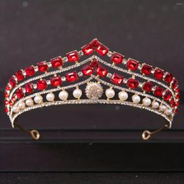Clips de cheveux Baroque Crystal Tiaras and Crowns Rhumestone Prom Princes Diadem Crown Bridal Wedding Accessories Bijoux Tiara Cadeau