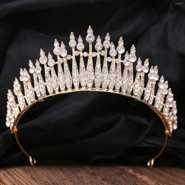 Clips de cheveux Baroque Crystal Tiaras Rhingestone Prom Diadem Crown Tiara For Women Bride Crowns Bridal Wedding Accessories Bijoux