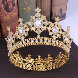 Haarclips barokke hoofdbanden bruid hoofdtooi sprankelende strass tiaras kronen rond diadeem bruids sieraden accesorios para el cabello