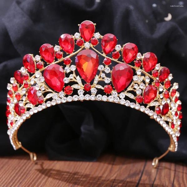 Clips de cheveux baroque Luxury Crystal perles coeur Tiaras Bridal Crow