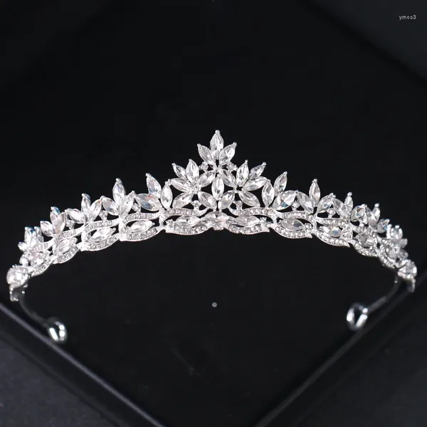 Pinces à cheveux baroques de luxe en strass, couronne de mariée, diadème en cristal plaqué argent, bandeau de bal, accessoires de mariage, bijoux