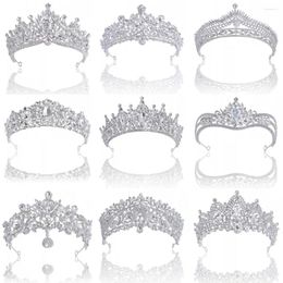 Pinces à cheveux baroques de luxe couleur argent cristal diadèmes de mariée couronne strass concours Diadema Collares coiffures accessoires de mariage