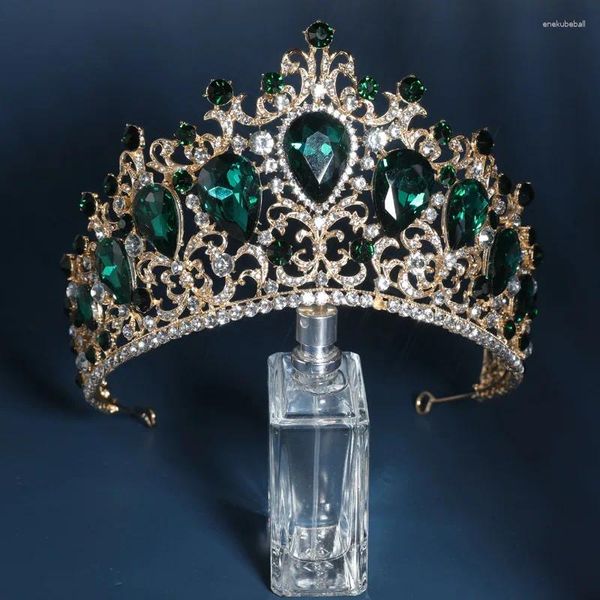 Pinces à cheveux baroques Vintage, grand diadème de mariée en cristal, couronnes pour femmes, strass, Costume de bal, spectacle, diadème, accessoires de mariage