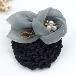 Pinces à cheveux Barrette Clip Highgrade Fil Fleur Perle broches Hôtesse de l'air Banque el Personnel Bun Snood Filles Accessoires Coréens Cadeaux 230112