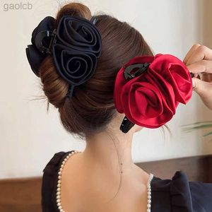 Clips de cheveux BARRETTES 12,5 cm Grands tailles Fabric de cheveux Rose Rose Clipt Français Vin noir Red ACCESSOIRES DE CHEUR ACCESSOIRES HEIPPIN CHILL