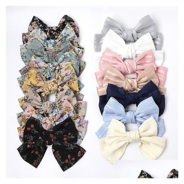 Pinces À Cheveux Barrettes 15 Style Stripe Print Bowknot Fille Pins Pivoine Fleur En Épingle À Cheveux Femmes Lotus Accessoires Chapeaux En Gros Drop Dhq7T