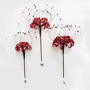 Pinces à cheveux Barrettes 1 pièces travail manuel fleur rouge épingle à cheveux coiffure rétro Antique Hanfu accessoires Kanzashi femmes fille cadeau de noël 231207