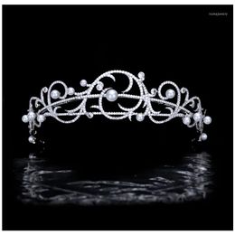 Haarclips Barrettes 2022 Crown Pearl zirkon bruiloft Hoofdress Jurk Accessories Princess Party Hoofd Sieraden HT21011 Drop Delivery DHHVW