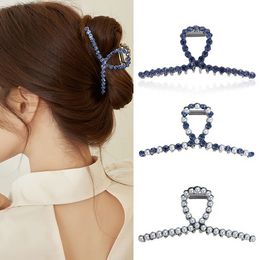 Pinces à cheveux Barrettes 2022 Nouveau Bleu Strass Perle Pince À Cheveux Grand Requin Clip Grab Fille Croix Coréenne Mode Doux Cheveux Accessoires Cadeau