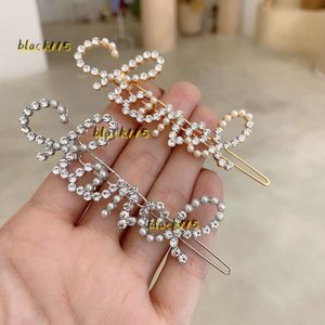 Pinzas para el cabello Pasadores 2023 Mujeres Perla Rhinestone Letra Clip para el cabello Bling Carta Pasadores Accesorios para el cabello de moda para regalo Fiesta Horquilla 2024 Actriz Cabeza Festival