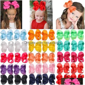 Haarclips Barrettes 30 pc's 6 inch bogen voor meisjes Big Grosgrain 15pairs alligator tieners kinderen peuters accessoires drop levering je dhsnl