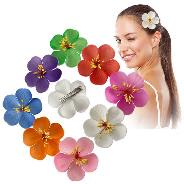 Pinces à cheveux Barrettes 50 pcs Mode Mousse Hawaïenne Fleurs De Cerisier pinces à cheveux de mariée pour filles accessoire 230112