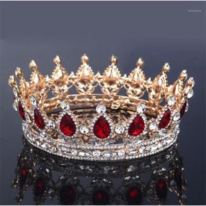 Pinces à cheveux Barrettes américain commerce extérieur strass couronne pour femmes cercle complet grand diadème de mariée en gros