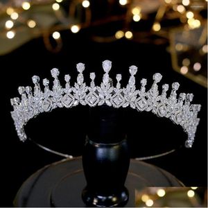 Haarclips Barrettes Asnora Exquisite Tiaras Simple Crystal Crown Vrouwelijke bruiloft Hoofdtooi Bruid Graduation Sieraden Accessoires A0 DHCUI