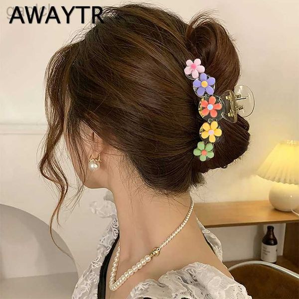 Clips de cheveux Barrettes à l'extérieur Colorful Fleur Coiffes Claws Cramps Crabe Petites Daisy Coiffes Coiffes ACCESSOIRES HEIRPINES FEMMES FEMMES CHIL CRABLE CRAWS 240426