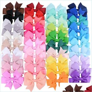 Haarclips Bronrettes Babymeisjes Hair Bows Alligator Clips 3 inch Grosgrain Ribbon Fashion Barrettes voor zuigelingen Toddler Kids Tieners R DHA0S