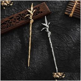 Clips de cheveux Barrettes Bamboo Stick Stick For Women Girls Firm Vintage Chinese Choissie Gol