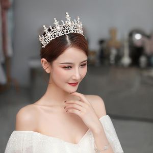 Haarclips Barrettes Barokke luxe Rhinestone Crystal Pearls Bridal Tiaras Tiara Crown Headband Prinses Elegant For Women Girls