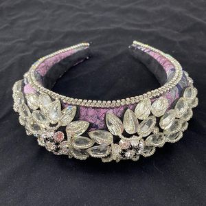 Pinces À Cheveux Barrettes Baroque Rétro Carré Cristal Perle Bandeau Pour Les Filles Multicolore Fleur En Métal Bandeau Couronne Diadème Femmes Tête De Mariage