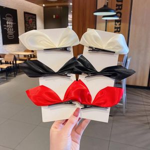 Haarclips Barrettes Bowknot Hairspin For Women Girls 1 paar Koreaanse stijl schattige zijclip met stof headpieces styling decor accessoires