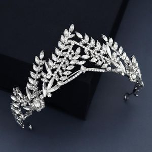 Haarclips Barrettes Bridal Crystal Headband Crown Wedding Accessories Sieraden Barok Rhinestone Olijftaklegering