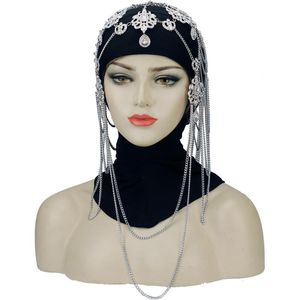 Pinces à cheveux Barrettes Bandeau De Mariée Cristal Strass Chaîne Flapper Cap Mariage Gatsby Accessoires Partie Arrière Front Bandeau Pi