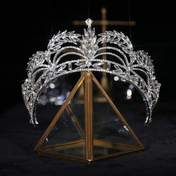 Pinzas para el cabello, pasadores, conjunto de Tiara nupcial con diamantes de imitación, corona de boda de lujo grande, accesorios para novia, diadema para bodas