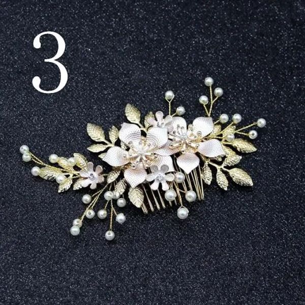 Clips para el cabello Barrettes Nupcial Flor blanca Accesorios para el tocado Crystal Rhinestone Diadema Tiaras Peine Joyería para mujeres Drop Entrega Otvn8